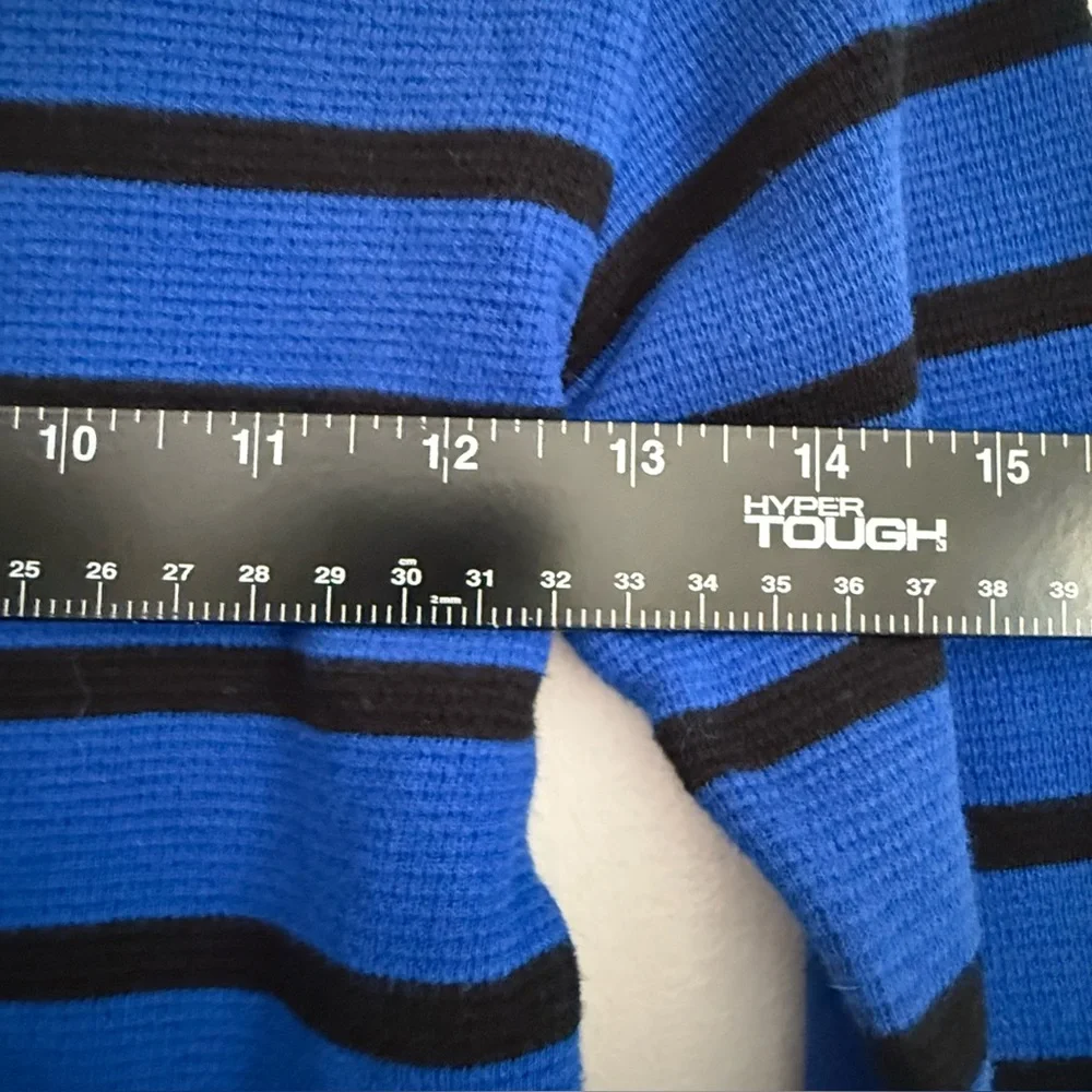 Ralph Lauren Boys Size 8 Royal Blue Black Striped Long Sleeve Thermal‎ Shirt